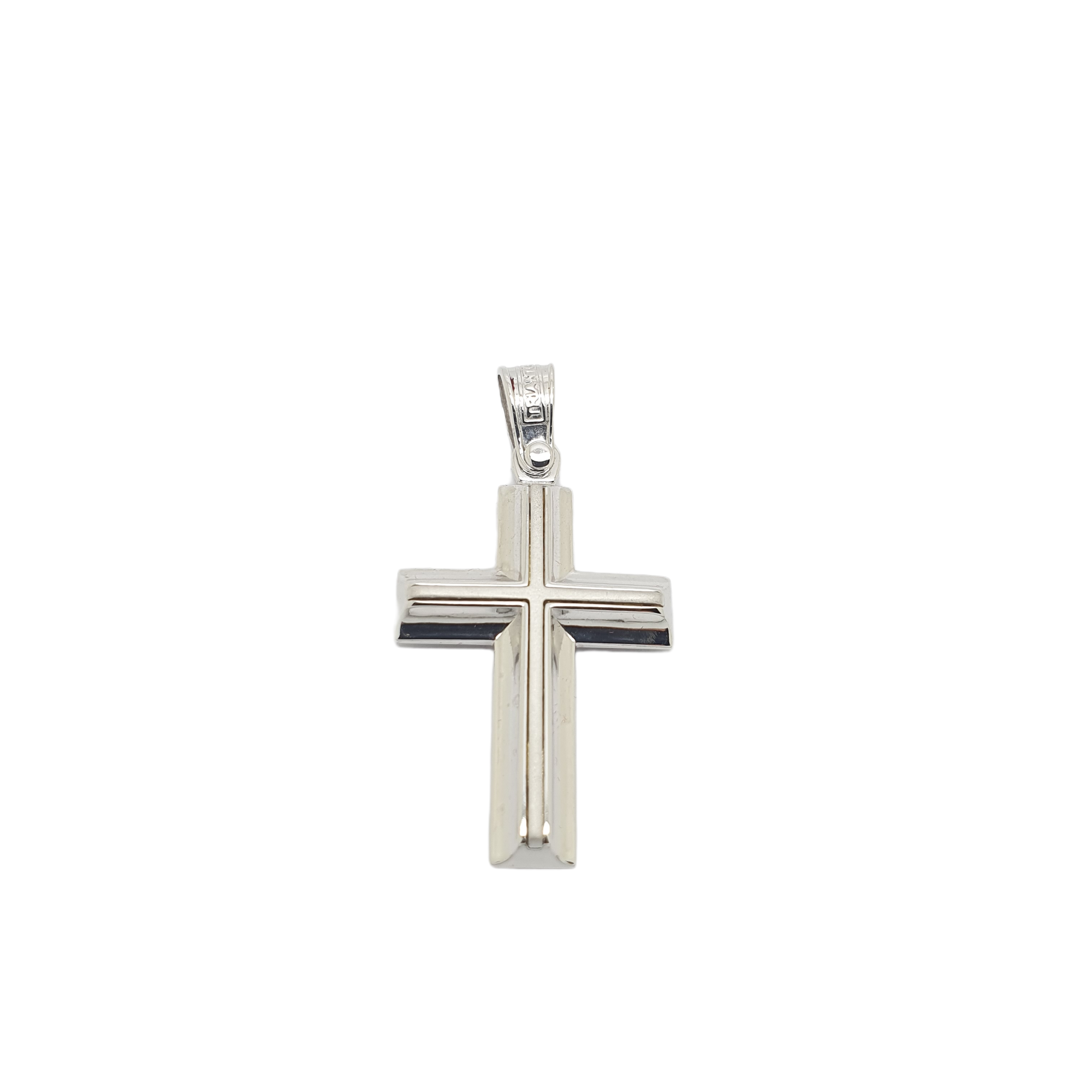 Croce in oro bianco k14 (code H1824)